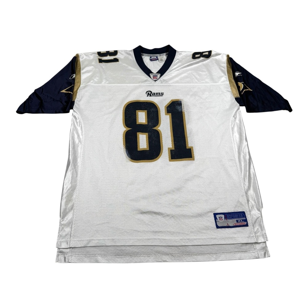 St. Louis Rams Football Jersey Mens XL White NFL Reebok Holt 81 On Field Mesh